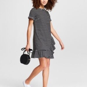 A New Day Short Sleeve Ruffle Hem T-shirt Dress